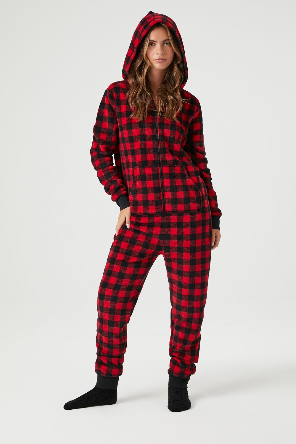 Buffalo Plaid Pajama Jumpsuit