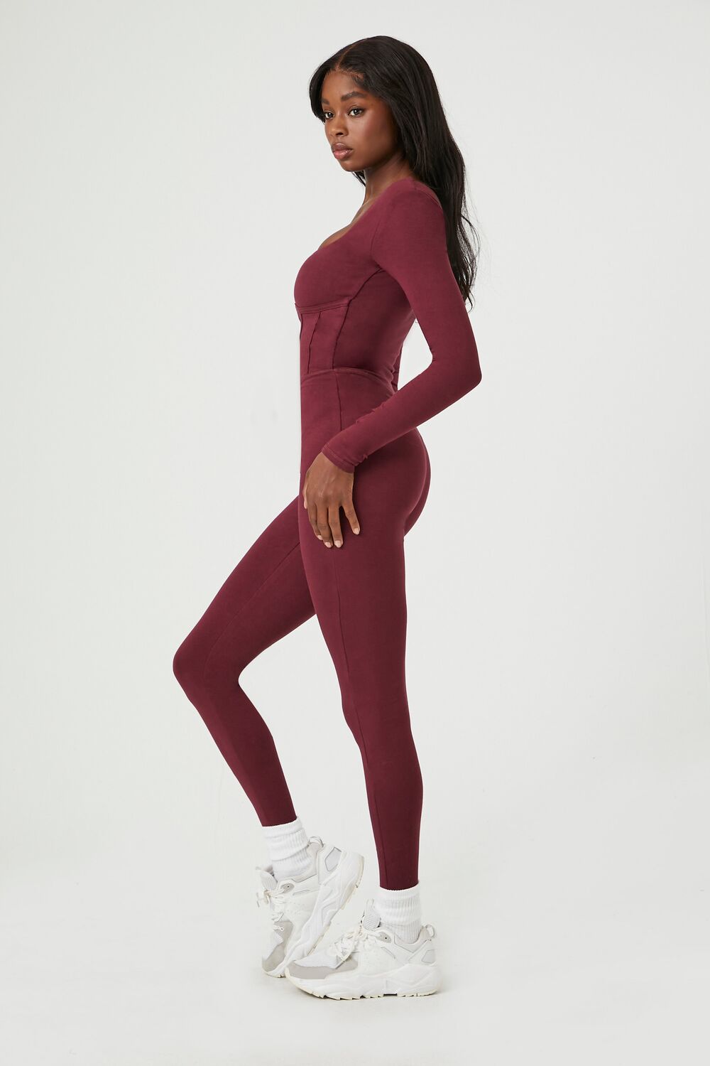 Active Long-Sleeve Corset Jumpsuit