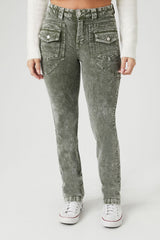 Acid Wash Corduroy Cargo Pants