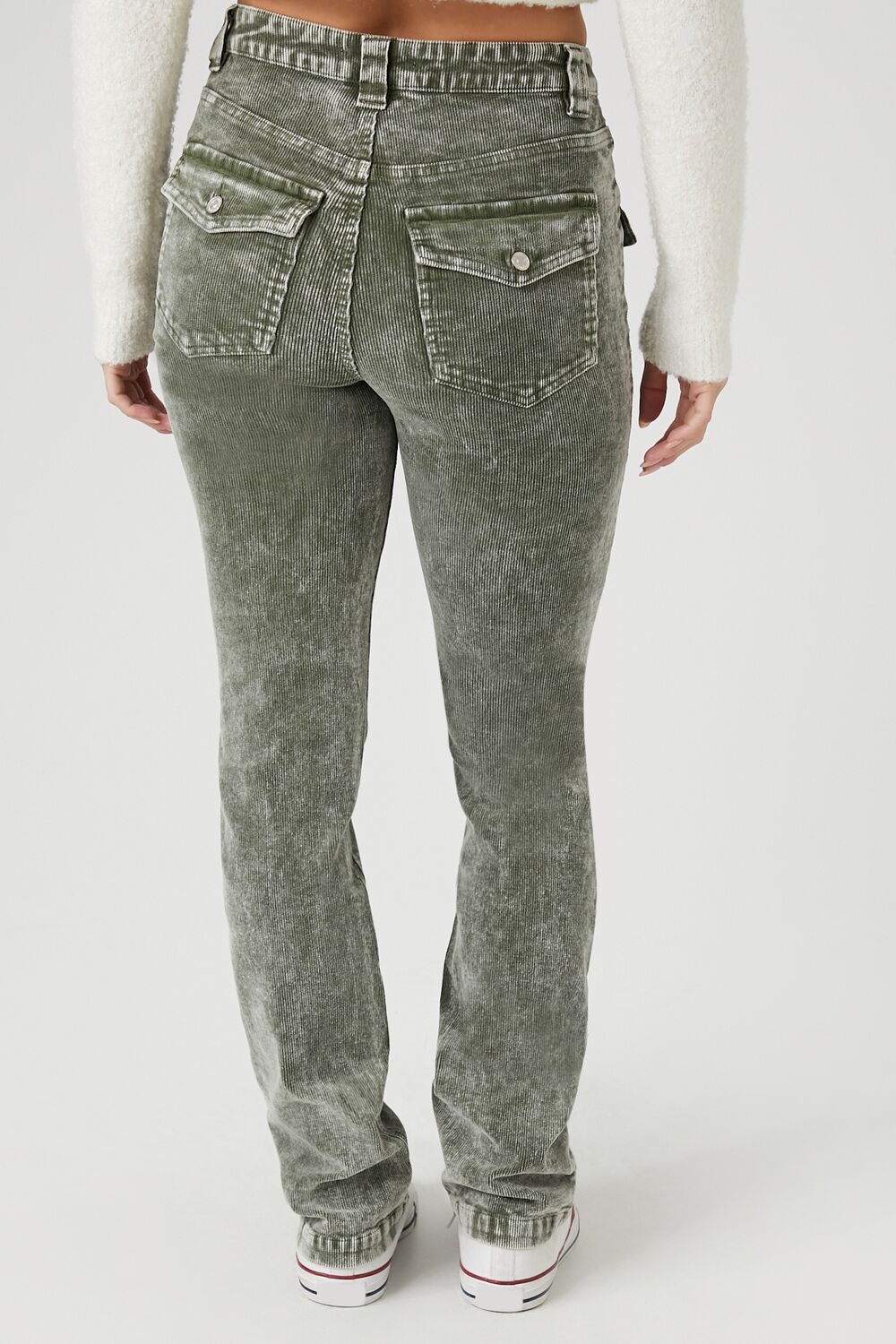 Acid Wash Corduroy Cargo Pants