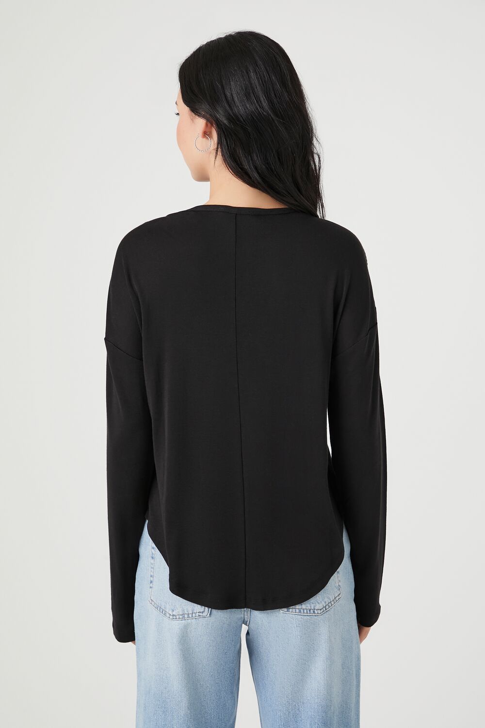Billowy Curved-Hem Top