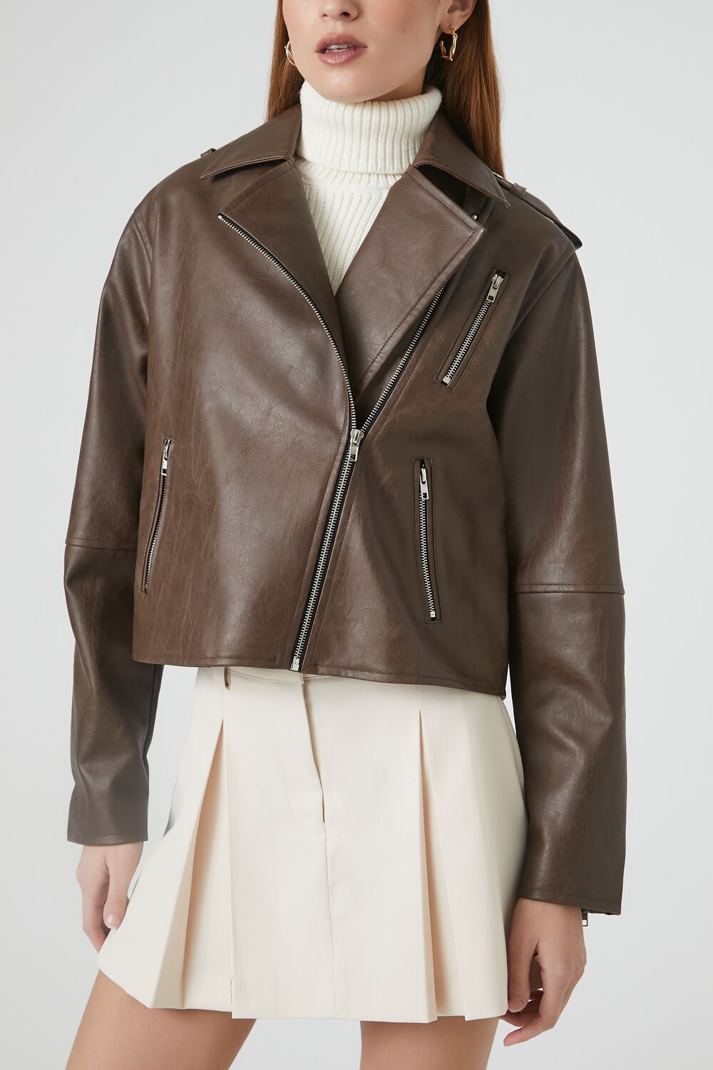 Boxy High-Low Moto Jacket