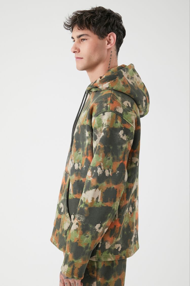 Abstract Print Drawstring Hoodie