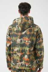 Abstract Print Drawstring Hoodie