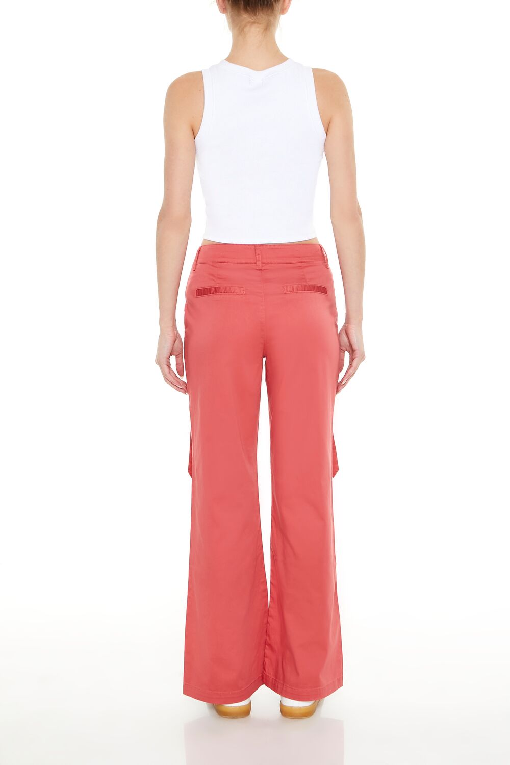 Buckled Twill Wide-Leg Pants