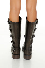 Buckled Knee-High Boots (Wide)