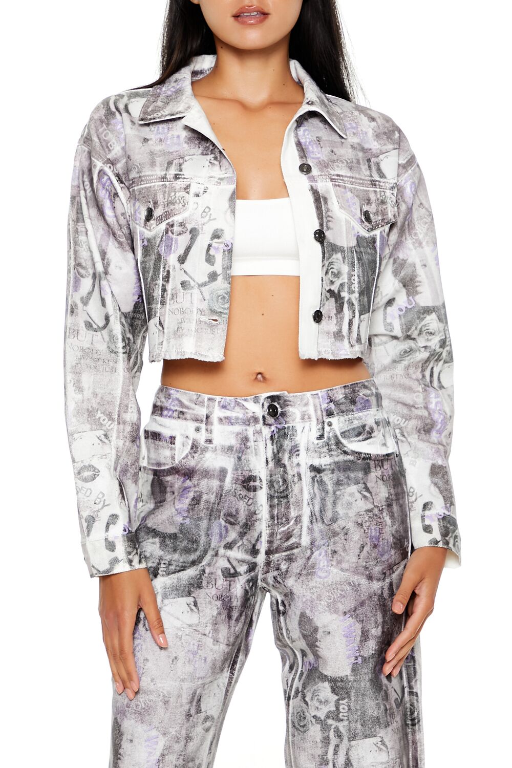 Abstract Print Trucker Jacket