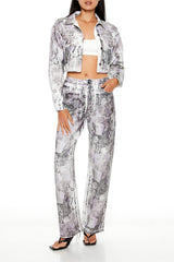 Abstract Print Trucker Jacket