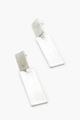 Brushed Rectangular Drop Earrings