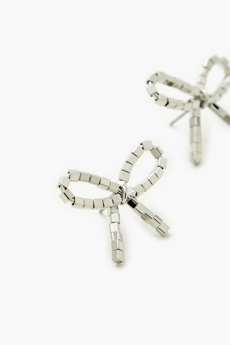 Beaded Bow Stud Earrings
