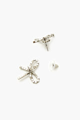Beaded Bow Stud Earrings
