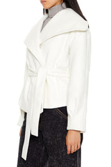 Brushed Tie-Waist Wrap Coat