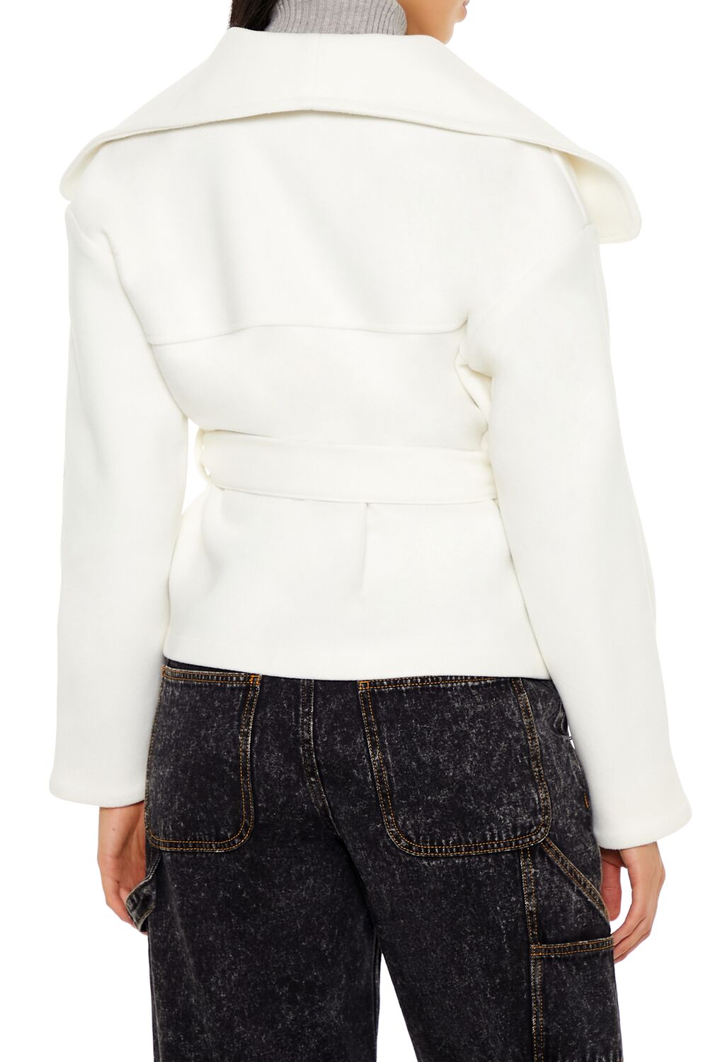 Brushed Tie-Waist Wrap Coat