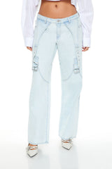 Buckled Low-Rise Baggy Jeans