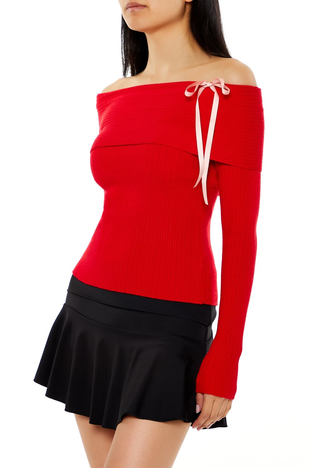 Bow Off-the-Shoulder Sweater