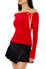 Bow Off-the-Shoulder Sweater