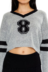 8 Varsity Cropped Sweater