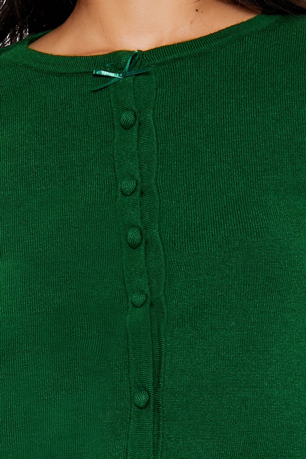 Bow Cropped Cardigan Sweater