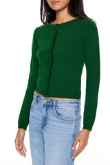 Bow Cropped Cardigan Sweater