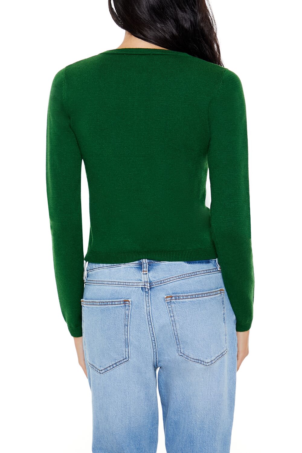 Bow Cropped Cardigan Sweater