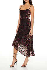 Asymmetrical Floral Midi Dress