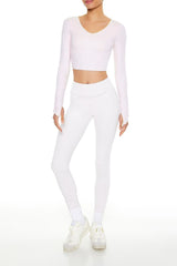Active Ruched Thumbhole Crop Top