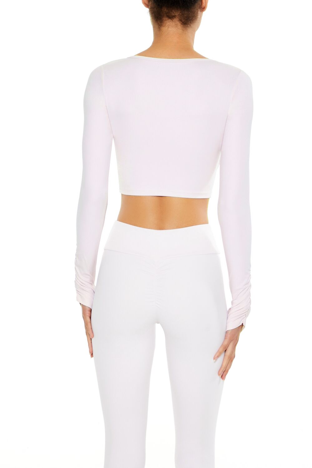 Active Ruched Thumbhole Crop Top