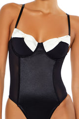 Bow Satin Lingerie Bodysuit