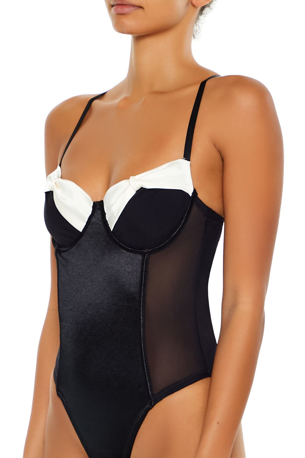 Bow Satin Lingerie Bodysuit