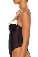 Bow Satin Lingerie Bodysuit