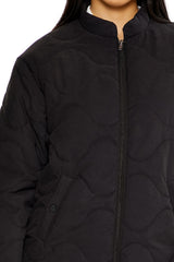 Abstract Quilted Zip-Up Jacket