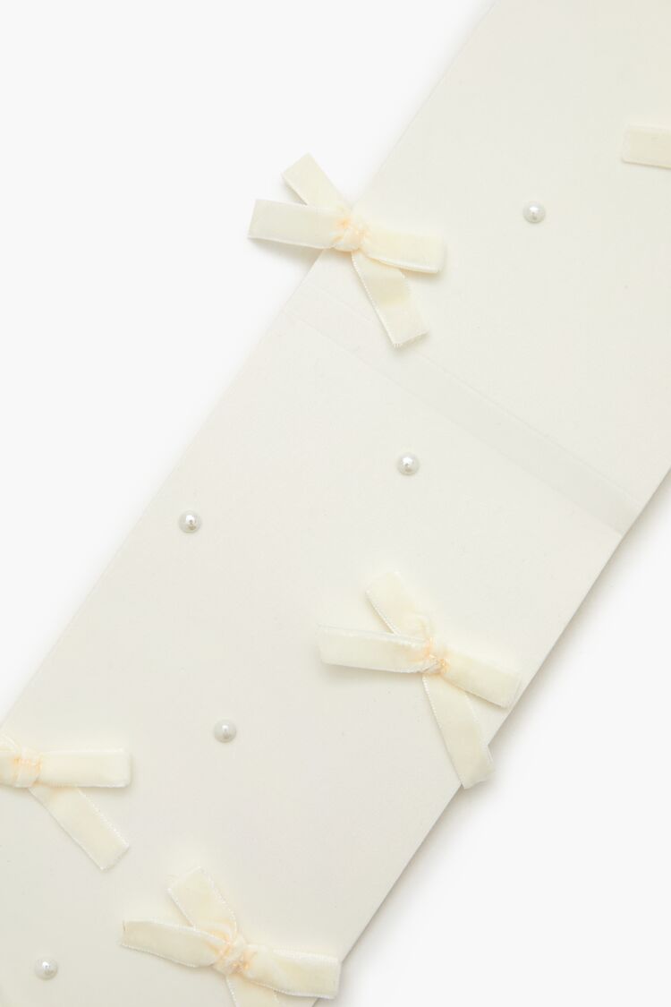 Bow & Faux Pearl Tights