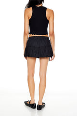 Bubble-Hem Mini Skirt