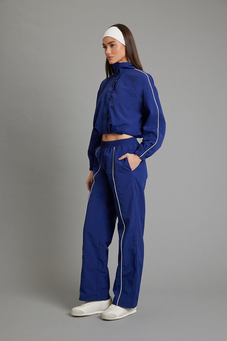 Active Piped-Trim Windbreaker Pants