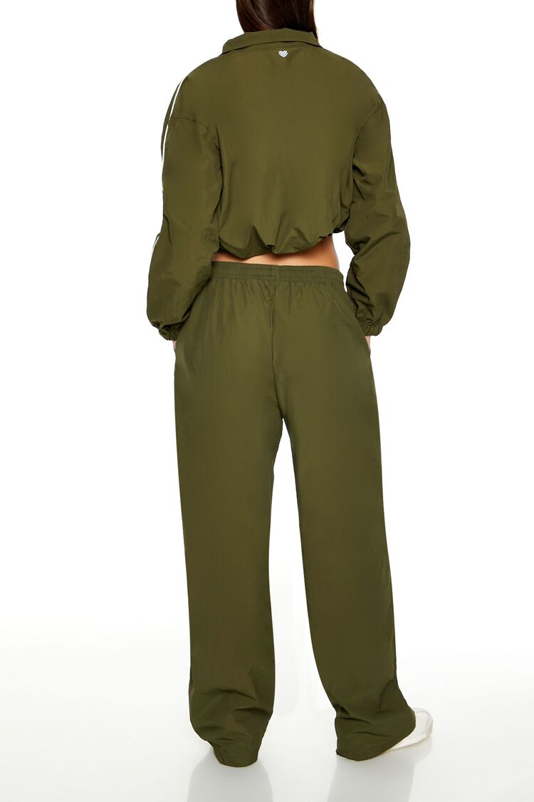 Active Piped-Trim Windbreaker Pants