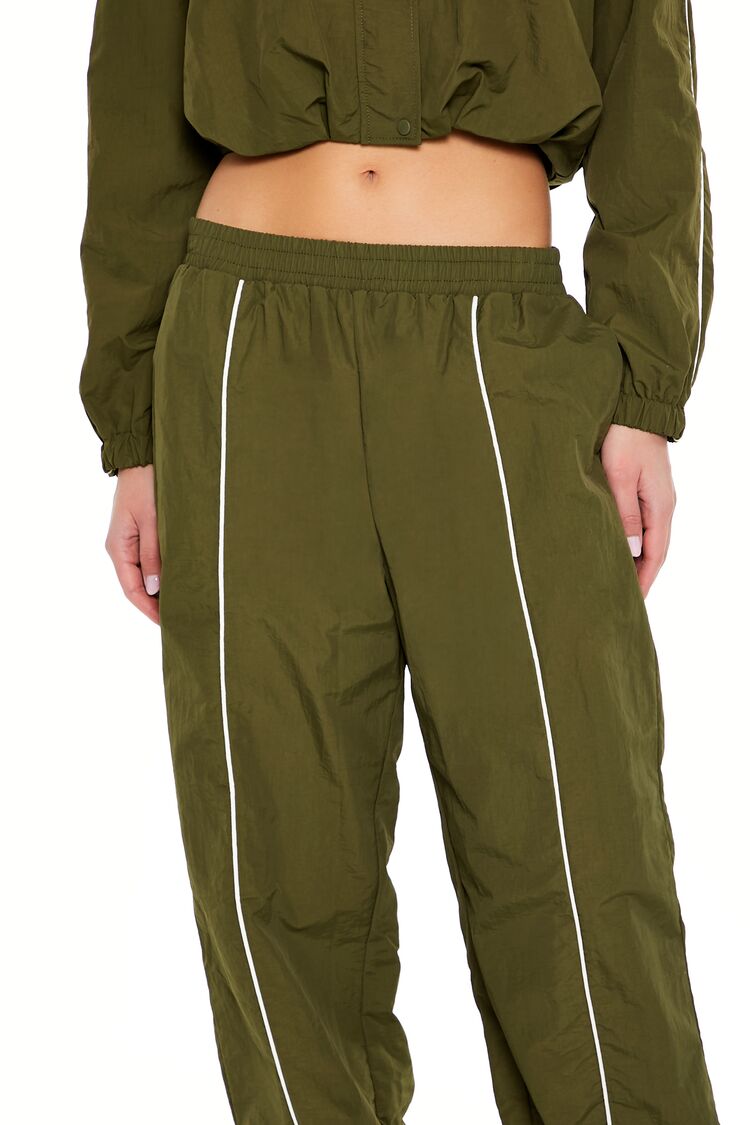 Active Piped-Trim Windbreaker Pants