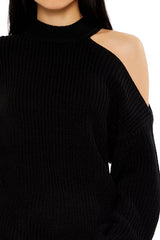 Asymmetrical Open-Shoulder Sweater