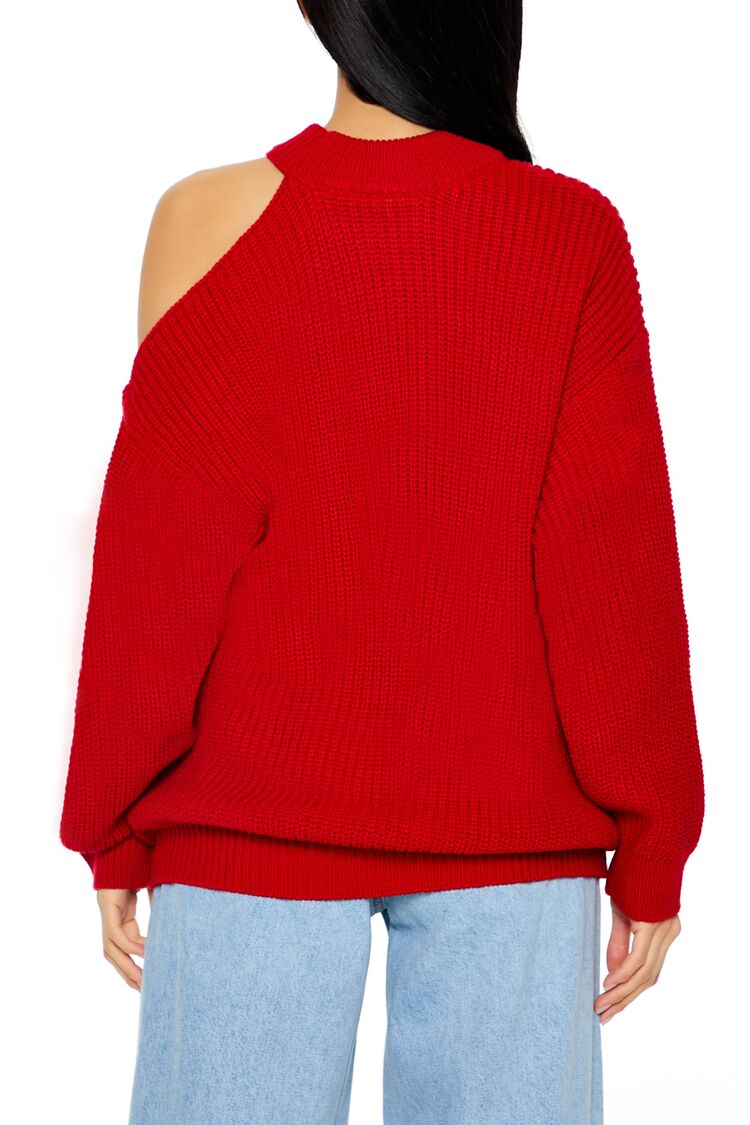 Asymmetrical Open-Shoulder Sweater