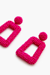 Beaded Geo Drop Earrings