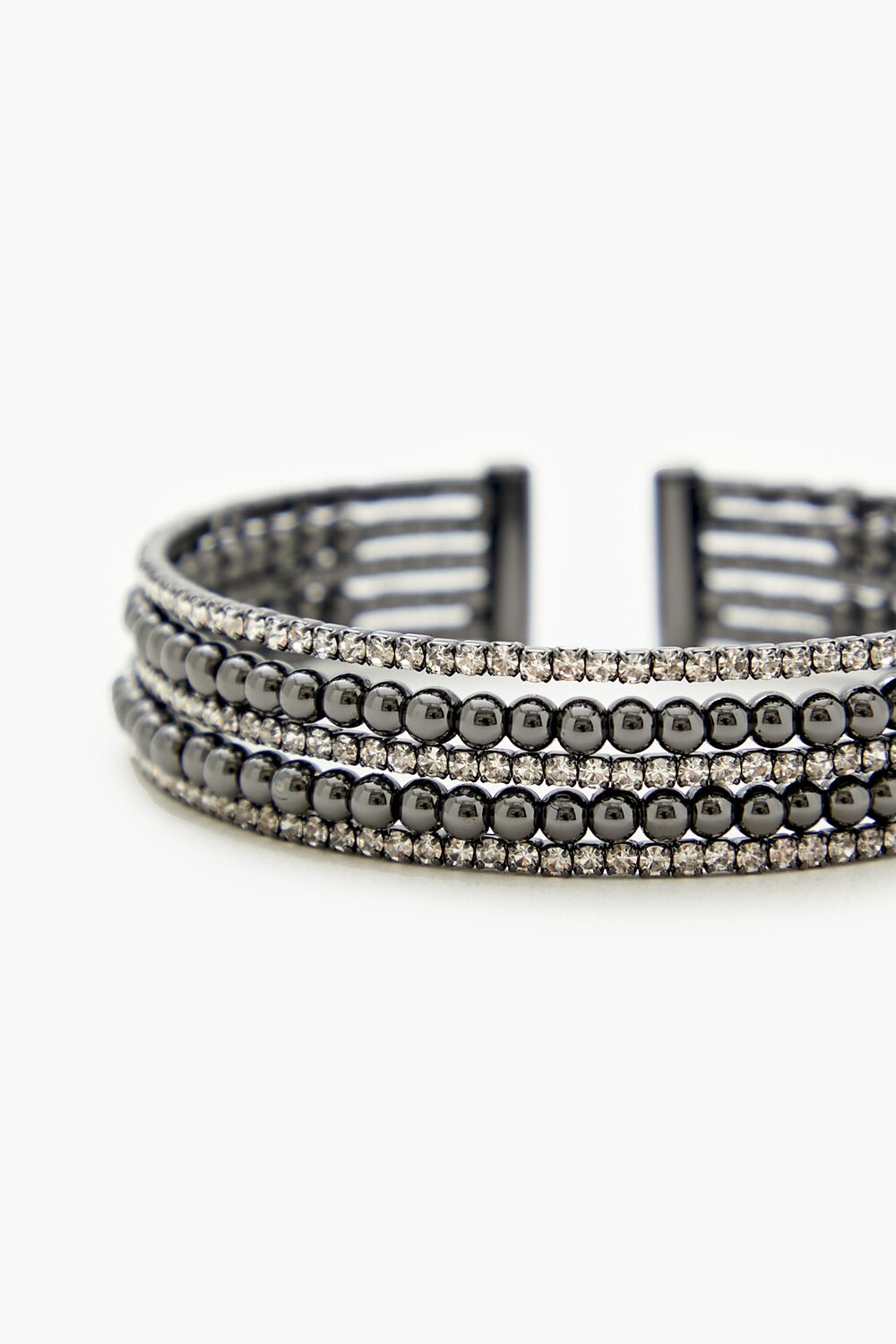 Beaded Rhinestone Bangle Bracelet
