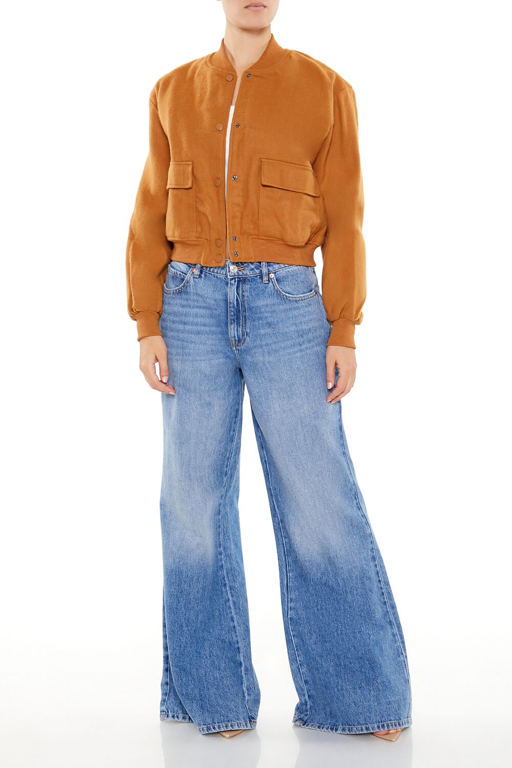 Button-Front Bomber Jacket
