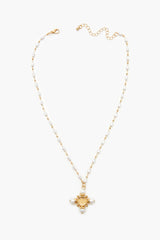 Beaded Faux Pearl Cross Necklace