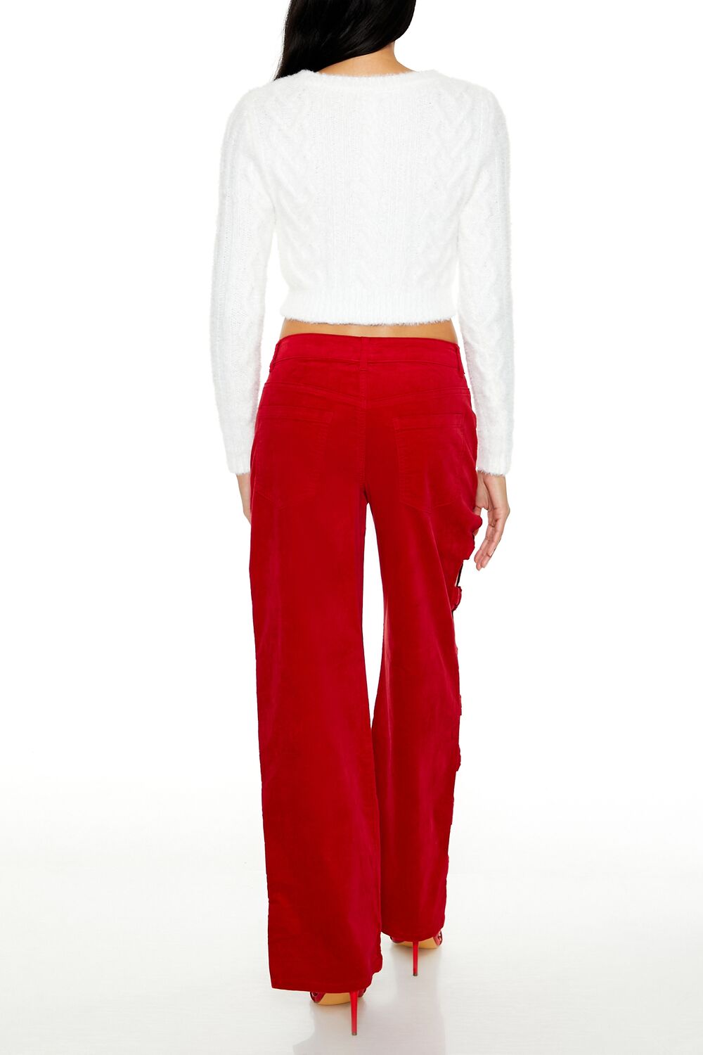 Bow Velvet Cutout Pants
