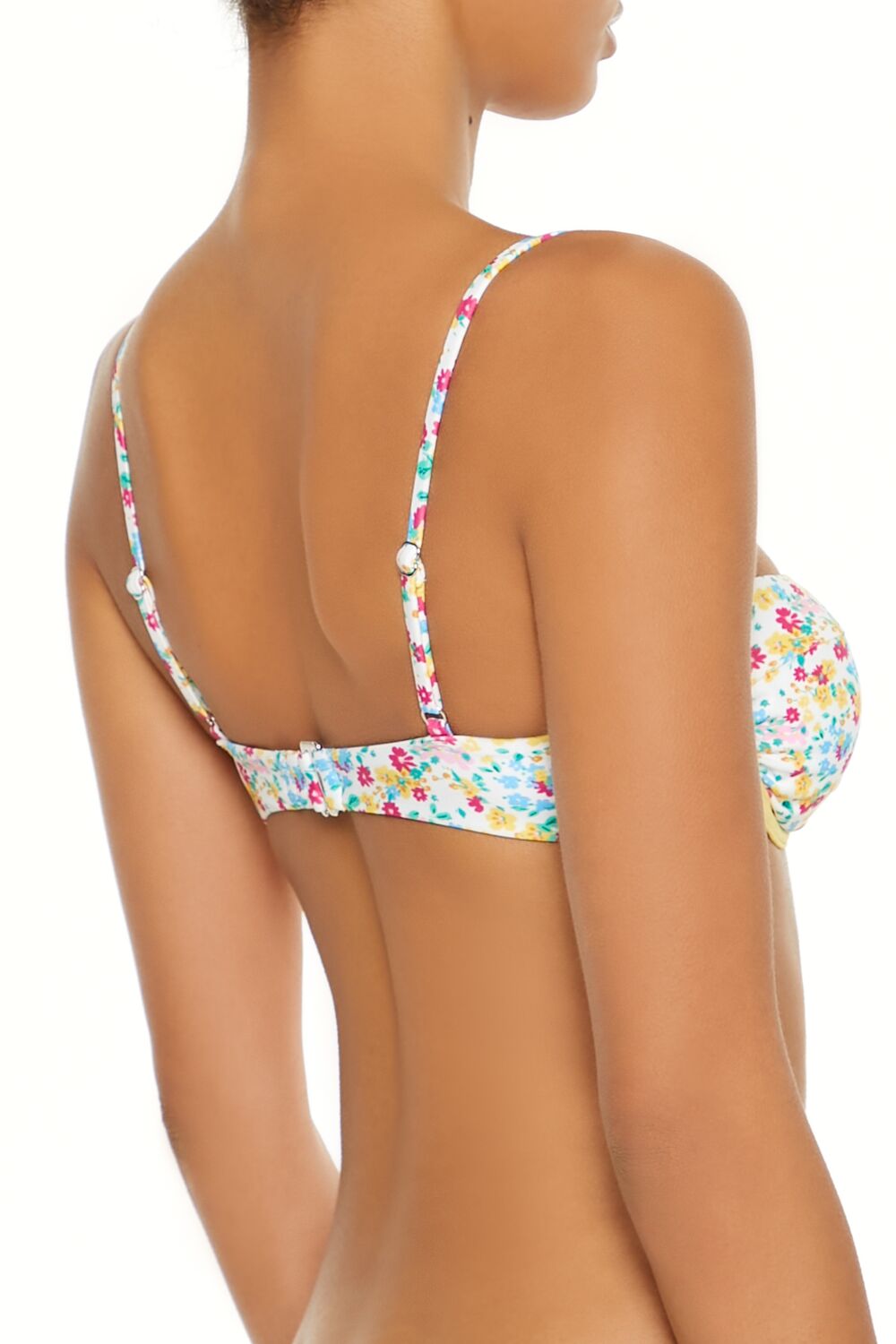 Bright Floral Contrast Underwire Bikini Top