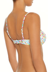 Bright Floral Contrast Underwire Bikini Top