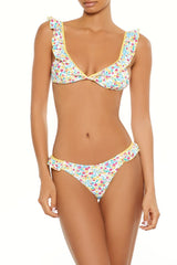 Bright Floral High Leg Bikini Bottoms