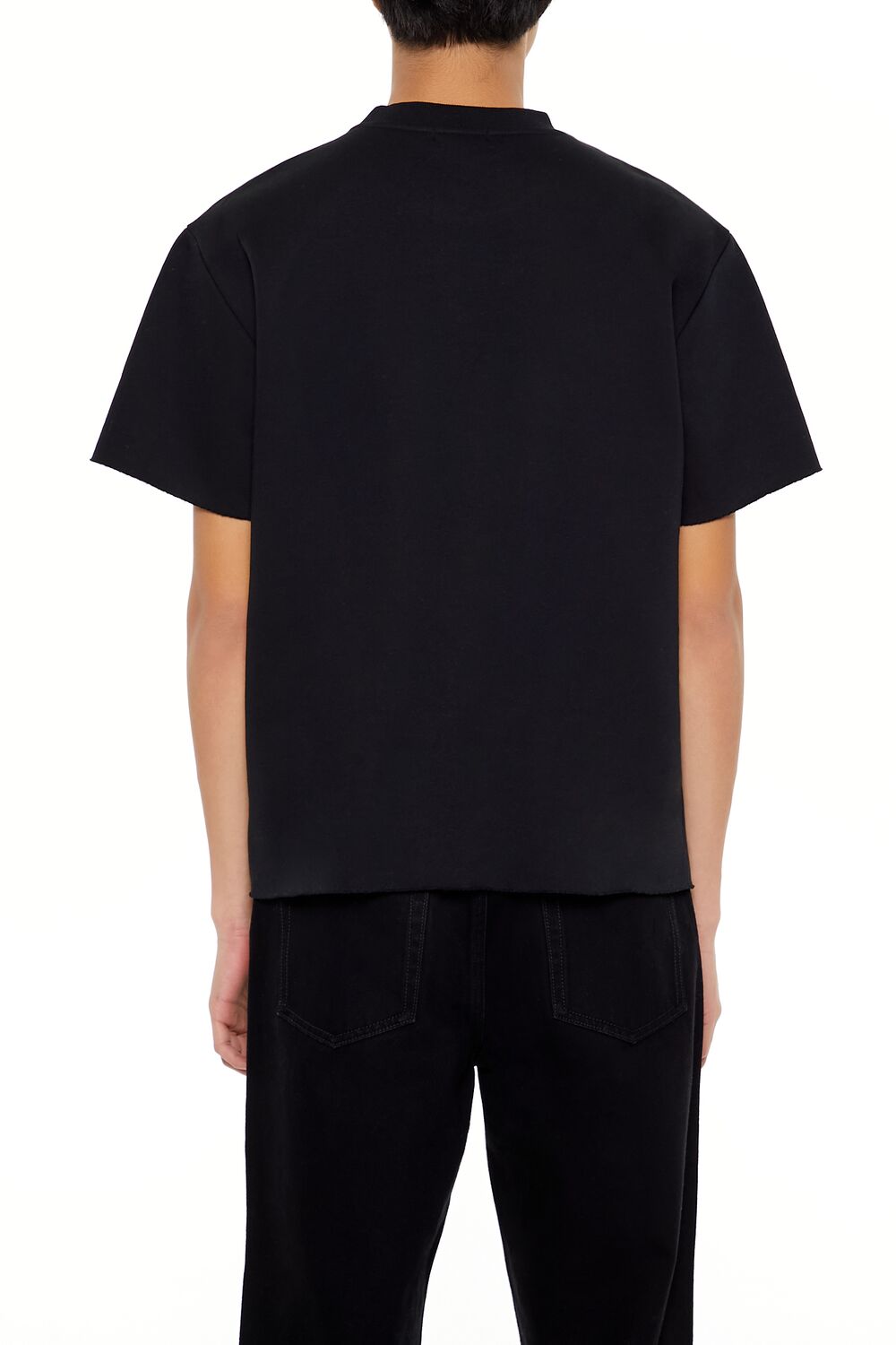 Athletic Cropped Short-Sleeve Raw-Cut Tee