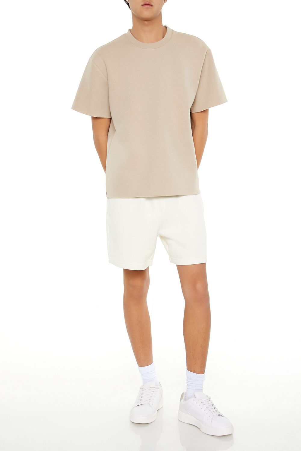 Athletic Cropped Short-Sleeve Raw-Cut Tee