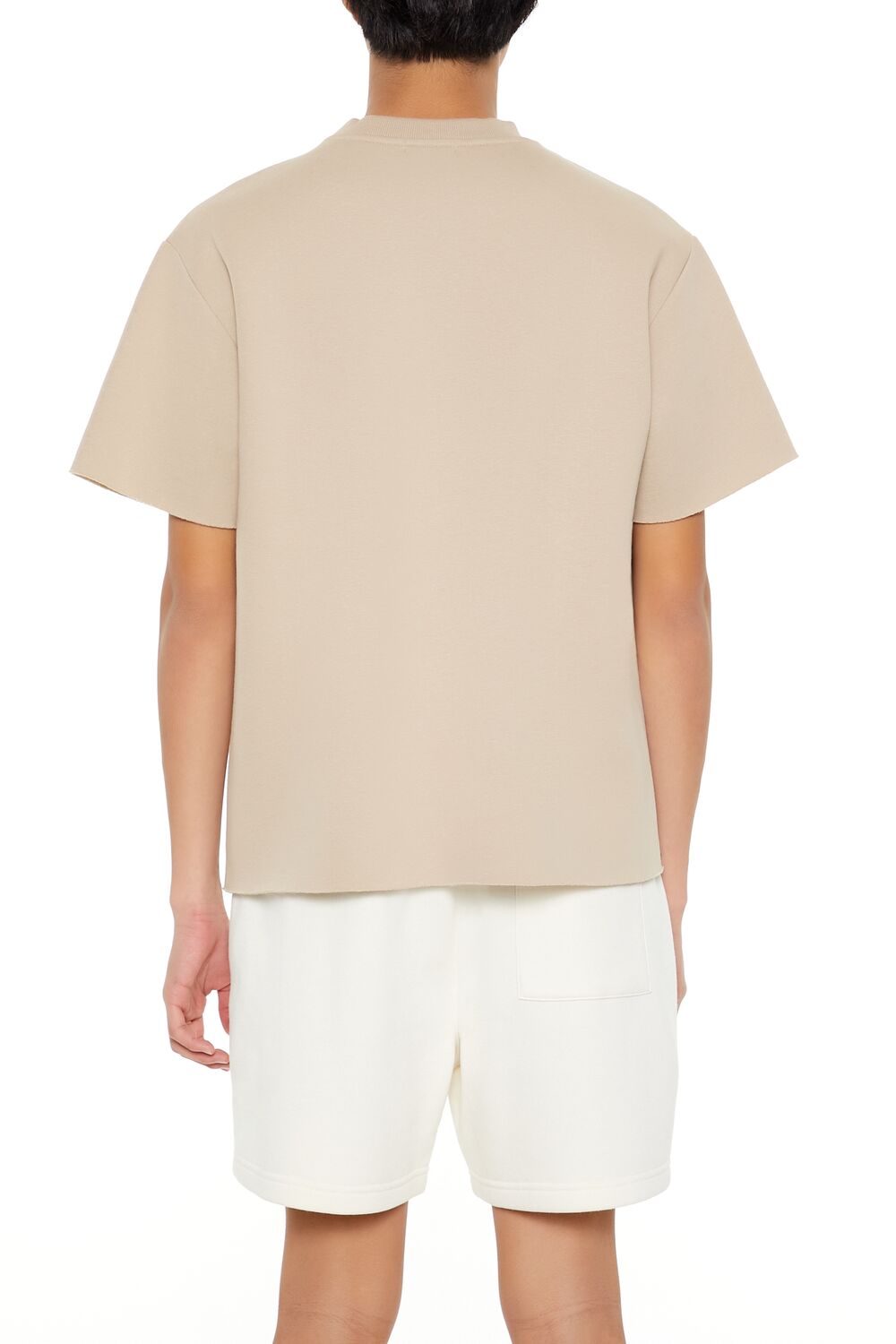 Athletic Cropped Short-Sleeve Raw-Cut Tee