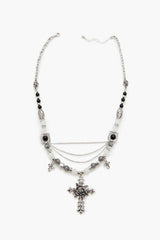 Beaded Cross Pendant Necklace